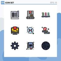 User Interface Pack of 9 Basic Filledline Flat Colors of change arrows sale analog percentage monitor Editable Vector Design Elements