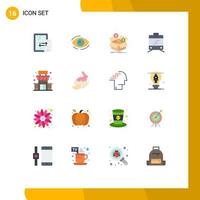 16 Flat Color concept for Websites Mobile and Apps transport growth search money box Editable Pack of Creative Vector Design Elements