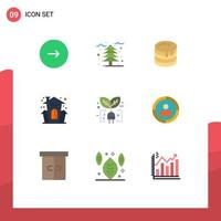 Universal Icon Symbols Group of 9 Modern Flat Colors of ecology halloween cold celebration canada Editable Vector Design Elements