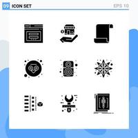 9 iconos creativos signos y símbolos modernos de sonido computadora dólar sabiduría conocimiento elementos de diseño vectorial editables vector