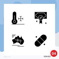 User Interface Pack of Basic Solid Glyphs of nature map weather medical travel Editable Vector Design Elements