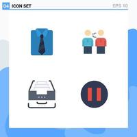 Pack of 4 Modern Flat Icons Signs and Symbols for Web Print Media such as clothes handshake fathers day business archive Editable Vector Design Elements