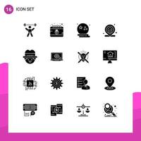 16 Creative Icons Modern Signs and Symbols of farmer location internet web night Editable Vector Design Elements