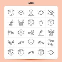 OutLine 25 Human Icon set Vector Line Style Design Black Icons Set Linear pictogram pack Web and Mobile Business ideas design Vector Illustration