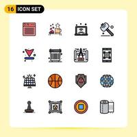 Set of 16 Modern UI Icons Symbols Signs for hand wifi love iot internet Editable Creative Vector Design Elements