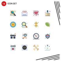 conjunto de 16 iconos modernos de la interfaz de usuario signos de símbolos para el crecimiento de la planta caja de correo electrónico pulso paquete editable de elementos de diseño de vectores creativos