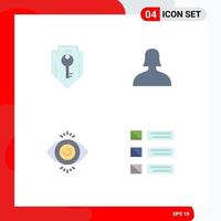 Stock Vector Icon Pack of 4 Line Signs and Symbols for access search security support design Editable Vector Design Elements