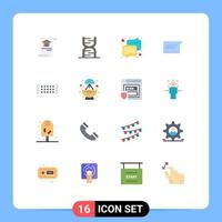 Pictogram Set of 16 Simple Flat Colors of led ui genetic chatting chat Editable Pack of Creative Vector Design Elements