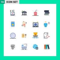 16 User Interface Flat Color Pack of modern Signs and Symbols of files document building summer ice Editable Pack of Creative Vector Design Elements
