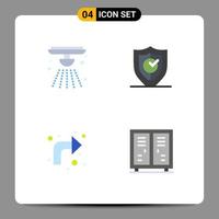 Universal Icon Symbols Group of 4 Modern Flat Icons of alarm arrows fire protection up Editable Vector Design Elements