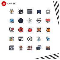 Stock Vector Icon Pack of 25 Line Signs and Symbols for fast ramadan design menu website Editable Vector Design Elements