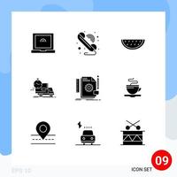 Universal Icon Symbols Group of 9 Modern Solid Glyphs of develop creative summer truck shipping Editable Vector Design Elements