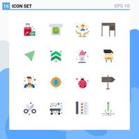 Pack of 16 creative Flat Colors of computer pin customer care arrow interior Editable Pack of Creative Vector Design Elements