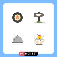 4 Creative Icons Modern Signs and Symbols of ball dinner sport pointer hands Editable Vector Design Elements