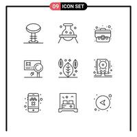 9 iconos creativos signos y símbolos modernos de tarjeta de fraude bolsa bancaria de laboratorio elementos de diseño vectorial editables vector