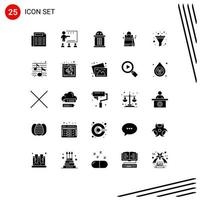 Stock Vector Icon Pack of 25 Line Signs and Symbols for sort filter ticket american handbag Editable Vector Design Elements