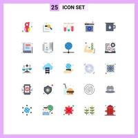 Modern Set of 25 Flat Colors and symbols such as internet laboratory personal science test Editable Vector Design Elements