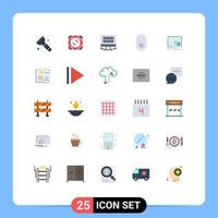 Group of 25 Flat Colors Signs and Symbols for os mac development window mouse Editable Vector Design Elements