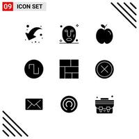 Stock Vector Icon Pack of 9 Line Signs and Symbols for cancel layout education golden square Editable Vector Design Elements