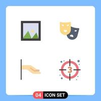 Set of 4 Modern UI Icons Symbols Signs for decor alms interior roles share Editable Vector Design Elements