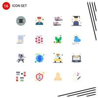 16 Universal Flat Colors Set for Web and Mobile Applications file scholar clothing graduation avatar Editable Pack of Creative Vector Design Elements