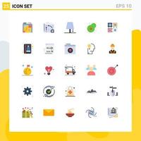 Group of 25 Modern Flat Colors Set for code egg api breakfast light Editable Vector Design Elements