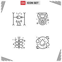 Universal Icon Symbols Group of 4 Modern Filledline Flat Colors of dinner farm vacation champion harvest Editable Vector Design Elements