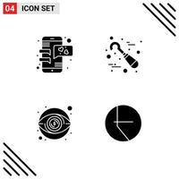 Universal Icon Symbols Group of 4 Modern Solid Glyphs of chat view mobile phone stomatology money Editable Vector Design Elements