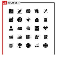 Set of 25 Modern UI Icons Symbols Signs for drawing player dress book pants cloth Editable Vector Design Elements