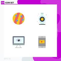 Flat Icon Pack of 4 Universal Symbols of dandruff online scalp disease hobbies surveillance Editable Vector Design Elements