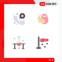 Modern Set of 4 Flat Icons and symbols such as call laboratory research emergency call easter science experiment Editable Vector Design Elements