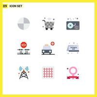 9 Universal Flat Colors Set for Web and Mobile Applications plus occupy audio occupation conflict Editable Vector Design Elements