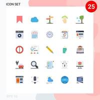 Modern Set of 25 Flat Colors Pictograph of arbor interface board hand fingers Editable Vector Design Elements