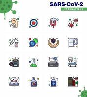 16 Flat Color Filled Line viral Virus corona icon pack such as injection virus blood infection coronavirus viral coronavirus 2019nov disease Vector Design Elements