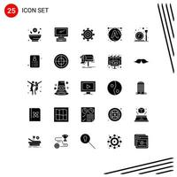 25 Thematic Vector Solid Glyphs and Editable Symbols of make art basic text universal Editable Vector Design Elements