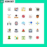 25 Creative Icons Modern Signs and Symbols of cart add career shop handbag Editable Vector Design Elements