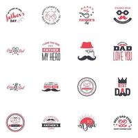 Happy Fathers Day Appreciation Vector Text Banner 16 Black and Pink Background for Posters Flyers Marketing Greeting Cards Editable Vector Design Elements