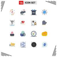 16 Universal Flat Color Signs Symbols of ui filter clean browser globe Editable Pack of Creative Vector Design Elements