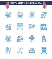 16 iconos creativos de EE. UU. Signos de independencia modernos y símbolos del 4 de julio de paquetes bolsa crema EE. UU. Elementos de diseño de vectores editables para el día de EE. UU.