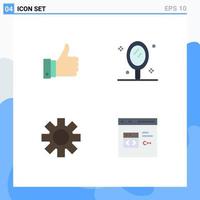 Mobile Interface Flat Icon Set of 4 Pictograms of appriciate cog like mirror c Editable Vector Design Elements