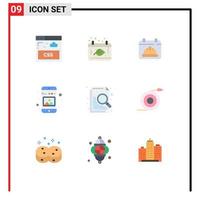 Universal Icon Symbols Group of 9 Modern Flat Colors of file picture hat phone image Editable Vector Design Elements