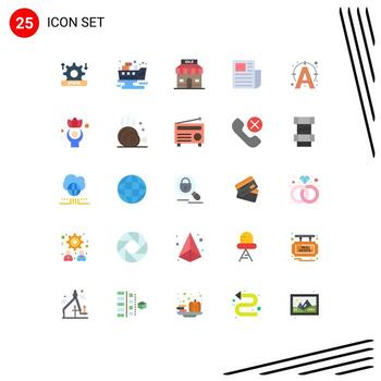 Modern Set of 25 Flat Colors Pictograph of text text sheet discount text document Editable Vector Design Elements