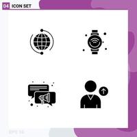 Pack of Modern Solid Glyphs Signs and Symbols for Web Print Media such as globe internet of things connection world wifi Editable Vector Design Elements