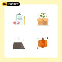 Pack of 4 Modern Flat Icons Signs and Symbols for Web Print Media such as quality control outdoor control green travel Editable Vector Design Elements