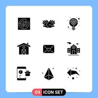 Stock Vector Icon Pack of 9 Line Signs and Symbols for love canada relations house idea Editable Vector Design Elements