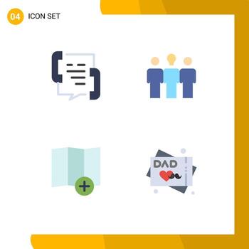4 Universal Flat Icons Set for Web and Mobile Applications call location help daybed new Editable Vector Design Elements