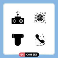 Modern Set of 4 Solid Glyphs and symbols such as baby briefs toy return pampers Editable Vector Design Elements