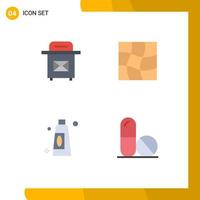 Modern Set of 4 Flat Icons and symbols such as mail medicine distort cream space Editable Vector Design Elements