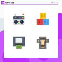 Pack of 4 Modern Flat Icons Signs and Symbols for Web Print Media such as midi money box transportation death Editable Vector Design Elements