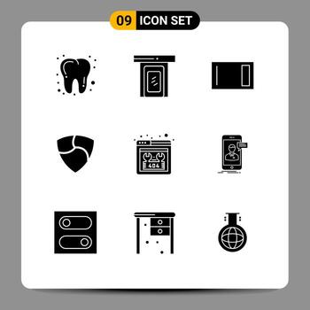 Mobile Interface Solid Glyph Set of 9 Pictograms of missing crypto currency board crypto nem Editable Vector Design Elements
